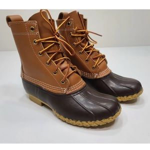 Bean Boots By LL Bean Duck Boots 8” Classic Brown Tan Size 7 M Womens